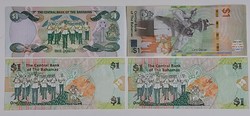 4 db Bahama-szigetek 1 dollár UNC bankjegy