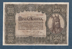 500 Korona 1920 Ritka, restaurált