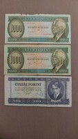 2 units of one thousand, 1 unit of five hundred forints in the condition shown in the pictures!