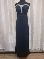 M elastic casual strapless black maxi dress with sequins.