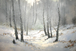 Wonderful, guaranteed original Csaba strap laszlo / 1904-1982 /: sunny winter forest