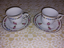 Hollóházi porcelán Lavazza felirattal a tányér alján, 2 szett