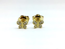 Stoned gold butterfly earrings (zal-au103676)