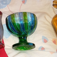 Glass cup goblet green glass