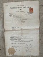 Real school graduation certificate Pécs 1906