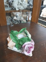 Ó Herend 1941 colorful rose candle holder.