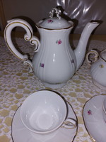 Zsolnay szép kedvelt virágos, kávés készlet, 6 személyes