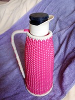 Termosz retro műanyag fonott 30cm 8dl befont