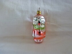 Old glass Christmas tree decoration - colorful cat!