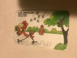 Card calendar 1984. Go wasps! Kukori-kotkoda is a colorful Hungarian cartoon cinema operating company