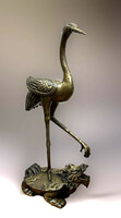 Gázló madár teknősön - nehéz, nagy bronz szobor