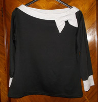 Women's black and white top, t-shirt. 40's