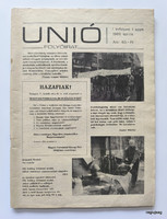 1989 IV     /  UNIÓ FOLYÓIRAT  /  Eredeti, régi újságok, képregények Ssz.:  27559