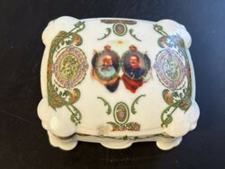 1.világháborús porcelán doboz - Ferenc József, II. Vilmos (MZ Altrohlau)