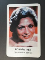 Kártyanaptár 1981 - Bordán Irén, Mokép Moziüzemi Vállalat feliratos retró, régi zsebnaptár