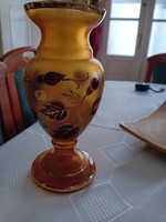 Bohémia váza,aranyozott