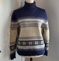 SOS Soul 38-as norvég mintás gyapjú garbó, kötött pulóver
