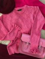 Lipsy london size 42 pink sweater with ruffled sleeves