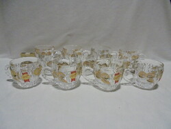 Anna hütte crystal cup with handle, glass - coffee, tea, bólé, compote - 11 pieces together