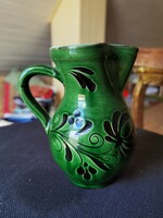 Ceramic goblet pouring folk green flawless