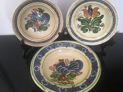 Folk ceramic wall plates 3 pcs.