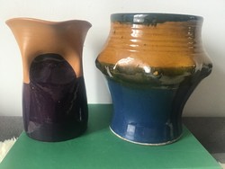 Retro ceramic kaspo vase 2 pcs.
