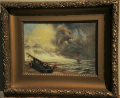 Ismeretlen festő (1900 körül) : Viharos tengerpart