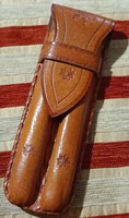 Original leather pen holder..