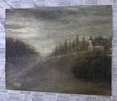 Antique painting, scratched sign, from 1 ft!