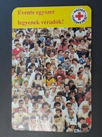 Kártyanaptár 1990 - Magyar Vöröskereszt feliratos retró, régi zsebnaptár