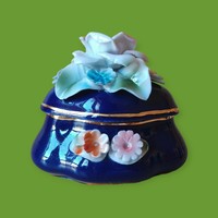 Cluj napoca cobalt blue porcelain jewelry box