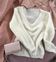 Made in Italy size 38--40 cream colored light wool blend sweater