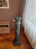 Marble column with statue and flower holder