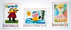 M4149-51 / 1992 for young people - children's drawings stamp set postal clean sample stamps
