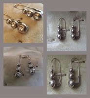 Silver buton earrings