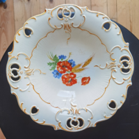Majolica bowl with poppy and wheat motifs 30 cm flawless