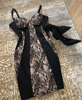 Kardashian kollection 40 beige-black party dress, lace casual dress