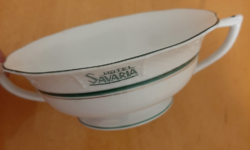 Herend hotel Savaria inscription, logo soup cup with leprechaun ears