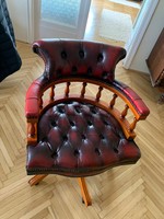 Original English Chesterfield swivel armchair