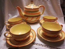 Bihl, old Czech glazed ceramic tea set, very rare pieces
