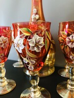 Hand-painted glass drink (wine) set