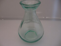 Small turquoise glass vase, spout