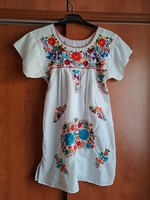 Handmade adult women's blouse and tunic with Kalocsa embroidery