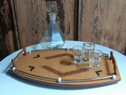 Retro lacquered wooden tray