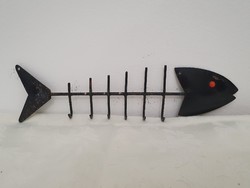 Wrought iron fish-shaped wall key holder