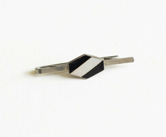 Art deco style tie clip with mother-of-pearl inlay - retro men's jewelry