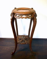 French stone inlaid flower or statue holder stand - postamens