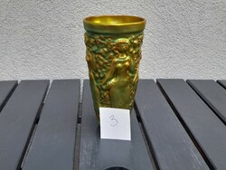Gyönyörű Zsolnay eozin szüretelő pohár 3.