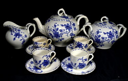 Circa 1890 antique French luneville blue pattern French coffee v. Tea set