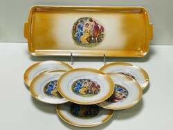Antique Zsolnay sandwich / pastry set